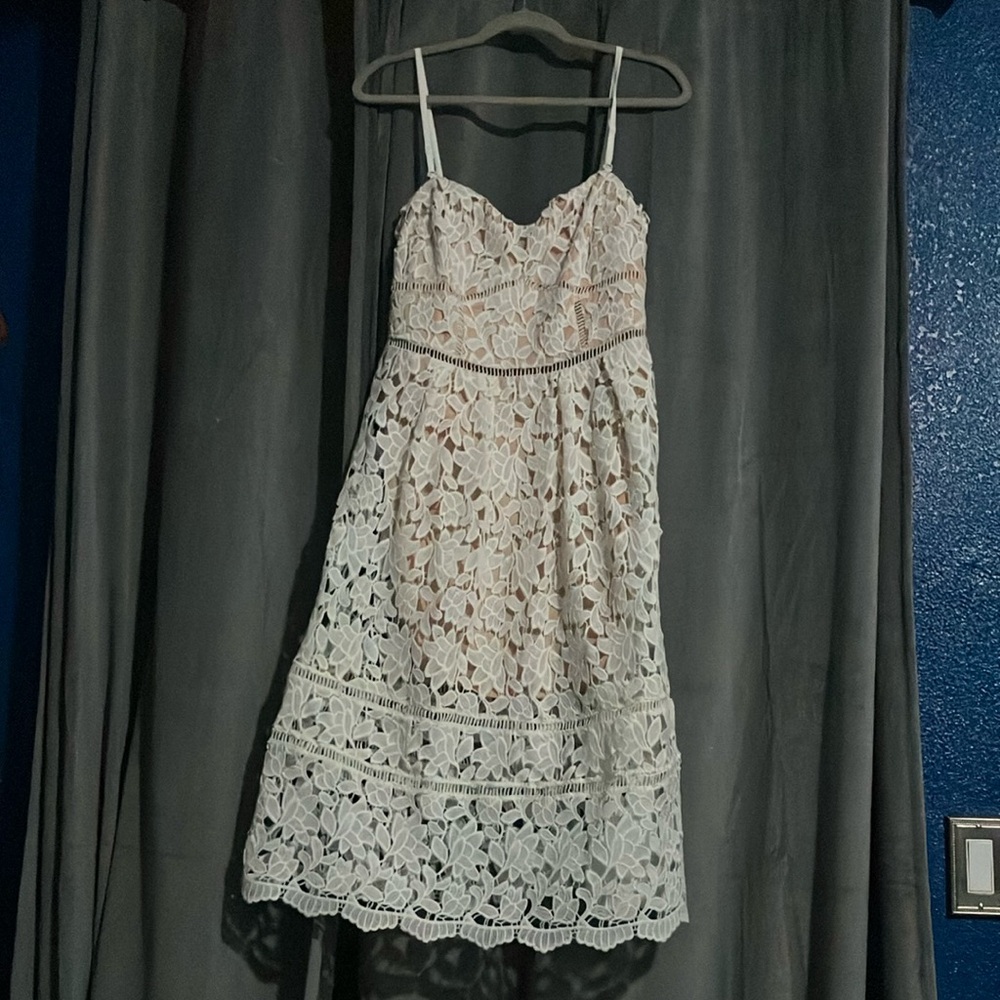 Just Me Cream Sleeveless Midi Sundress